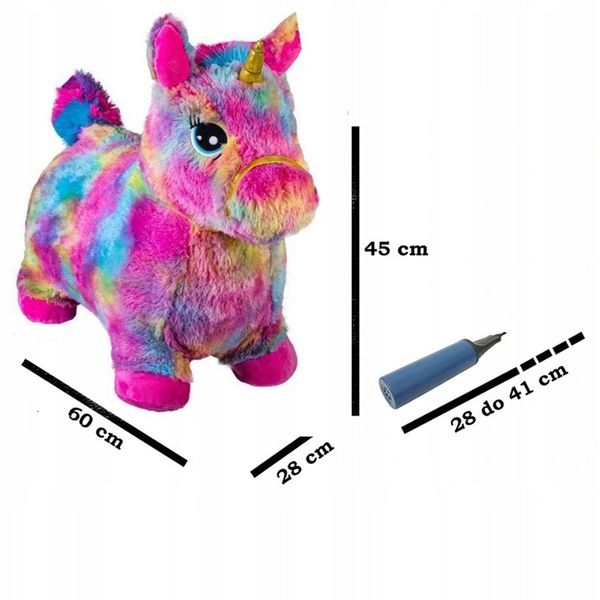 Skoczek Gumowy Konik Plusz Pompka zdjęcie 5