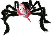 PAJĄK HALLOWEEN FUTRZANY REALISTYCZNY STRASZNY DEKORACJA HORROR 40CM CZARNY