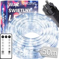 WĄŻ LED ŚWIETLNY ZEWNĘTRZNY TAŚMA ŁAŃCUCH LAMPKI ZIMNE FLASH IP67 230V 50m