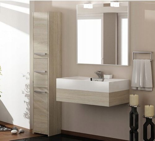 SZAFKA ŁAZIENKOWA REGAŁ SŁUPEK 30cm 3 DRZWI Sonoma na Arena.pl