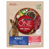 PURINA ONE Mini/Small Adult Karma dla psów bogata w wołowinę z ryżem 800 g