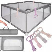 Kojec dla dziecka łóżeczko DUŻY PLAC ZABAW 150 x 200 x 68 cm + uchwyty