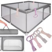 Kojec dla dziecka łóżeczko DUŻY PLAC ZABAW 150 x 200 x 68 cm + uchwyty