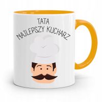 Kubek Żółty Dzień Ojca Dla Taty Najlepszy Kucharz Z Nadrukiem Ze Zdjęciem