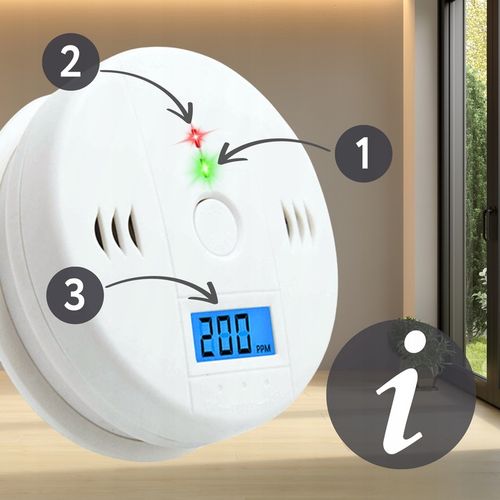 Czujnik Czadu Certyfikowany Detektor Tlenku Węgla Bezprzewodowy LCD Alarm na Arena.pl