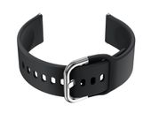 Pasek gumowy do smartwatch U01 - czarny/srebrny - 18mm