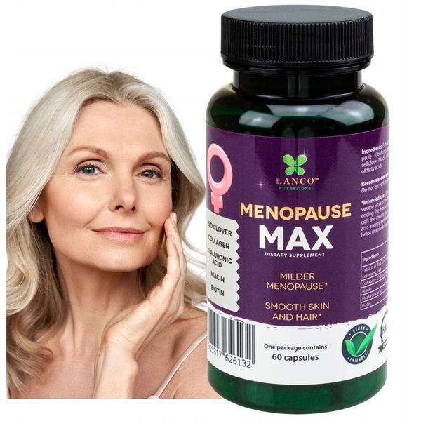 MENOPAUZA MAX PREMIUM dla dojrzałych kobiet Czerwona koniczyna Lanco 60kaps zdjęcie 3