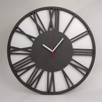 Wielki zegar ścienny 50 cm ( antracyt )czarno biały Rzymski