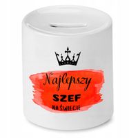 Skarbonka Dla Szefa Szefowa Najlepszy Na Świecie Z Nadrukiem Ze Zdjęciem