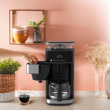 Ekspres przelewowy z wbudowanym młynkiem żarnowo-stalowy KRUPS KM8328 na Arena.pl