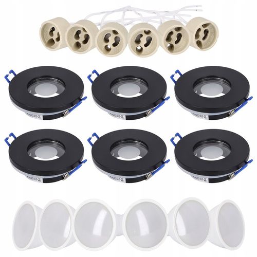 6x Oprawa hermetyczna IP44 + LED GU10 3W podbitka na Arena.pl