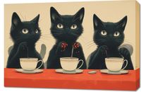 Obraz 90x60cm Czarna Kocia Kawiarenka