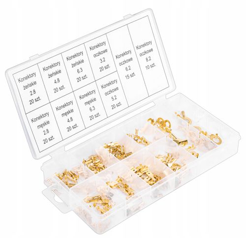 ZESTAW KONEKTORÓW KABLOWYCH ELEKTRYKA KONEKTORY WSUWKI DO KABEL 185 SZT na Arena.pl