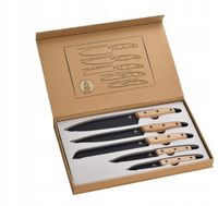 Komplet noży kuchennych LAGUIOLE zestaw 5x Nóż CZARNY BUK do dom