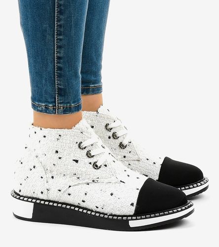 Białe sznurowane botki TS1811 38 na Arena.pl