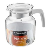 Dzbanek szklany żaroodporny Galicja MARTA 1,25 l biały borokrzemowy