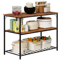 SZAFKA WYSPA KUCHENNA PÓŁKA REGAŁ INDUSTRIALNA RUSTYKALNY BRĄZ 120 CM