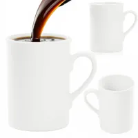 KUBEK PORCELANOWY GŁADKI BIAŁY 290ML UNIWERSALNY Z UCHEM NA KAWE HERBATE