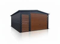 Garaż Blaszany dwuspadowy 4x6m w kolorze Ciemny Grafit MAT