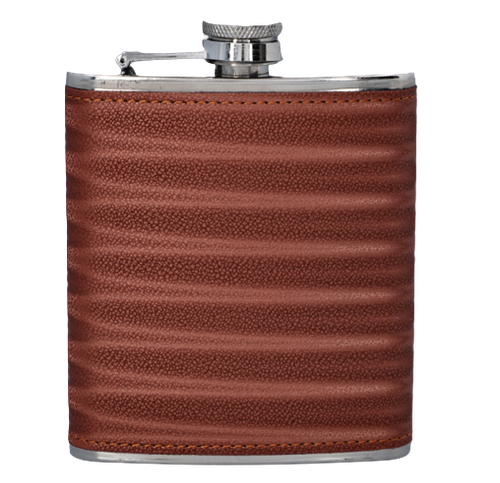 Elegancka Piersiówka z Brązową Mieniącą się Skórą 7 OZ ok. 210 ml Gentelo na Arena.pl