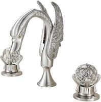 Srebrna bateria umywalkowa wysoki kran do łazienki