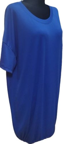 TUNIKA oversize BLUZKA PRĄŻKOWANA DAMSKA CHABROWA DUŻA 100% NATURAL na Arena.pl