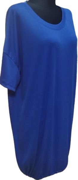 TUNIKA oversize BLUZKA PRĄŻKOWANA DAMSKA CHABROWA DUŻA 100% NATURAL zdjęcie 5