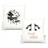 Poduszka z nadrukiem PREZENT NUTY FORTEPIAN