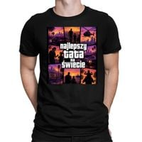 Najlepszy tata na świecie - męska koszulka na prezent L Czarny T-shirt