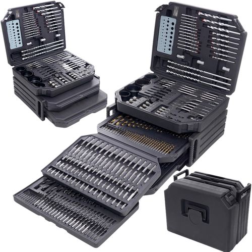 komplet otwornic, dłut, bitów - 300el. kd998 na Arena.pl