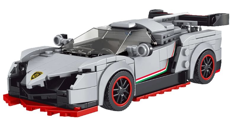 Zestaw Klocków Auto Sportowe 398El. Białe zdjęcie 1