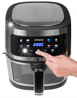 FRYTKOWNICA BEZTŁUSZCZOWA AIR FRYER LINBOX INOX CZARNA POLSKIE MENU