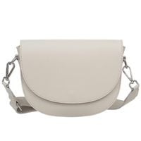 VERA PELLE torebka damska skórzana listonoszka z paskiem V558 kremowa