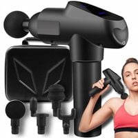 Mocny pistolet do masażu masażer ciała pleców gun 100W, 8 końcówek, walizka