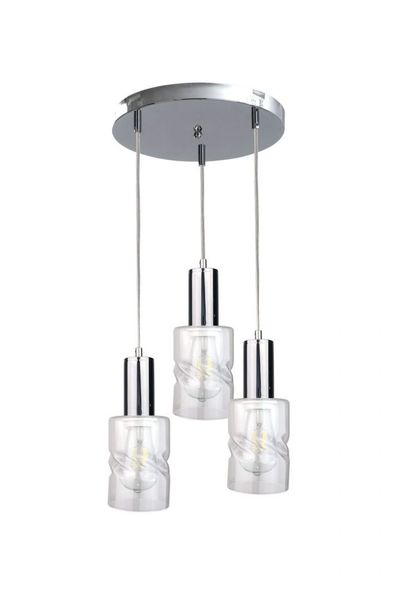 Lampa wisząca 3xE27 CROSS SILVER zdjęcie 1