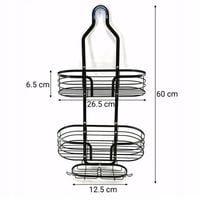 PÓŁKA ŁAZIENKOWA WISZĄCA POD PRYSZNIC PRYSZNICOWA CZARNA PODWÓJNA ODPORNA