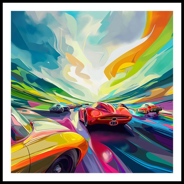Plakat 90x90cm Wyścig Przy Barwach zdjęcie 3