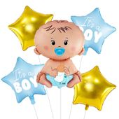 Zestaw balonów Baby Shower bobas chłopczyk