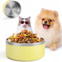 IKITCHEN Miska dla psa 1,2 l - stal nierdzewna, antypoślizgowa, Żółta