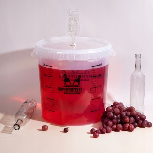 FERMENTATOR WIADRO FERMENTACYJNE 30 L na WINO PIWO z POKRYWĄ SKALĄ RURKĄ na Arena.pl