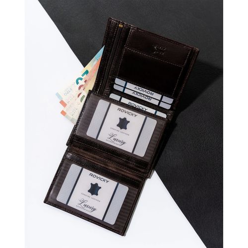 portfel męski na prezent ze skóry naturalnej rfid - rovicky na Arena.pl