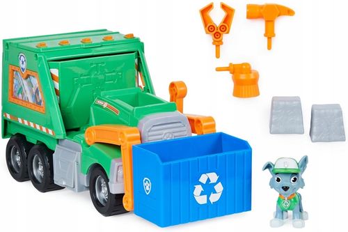 PSI PATROL DUŻA ŚMIECIARKA ROCKY POJAZD DO RECYKLINGU 38 CM + FIGURKA na Arena.pl