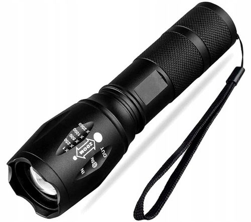 Mocna Latarka TAKTYCZNA LED Policyjna dioda ZOOM NA BIWAK SZPERACZ MEGA na Arena.pl