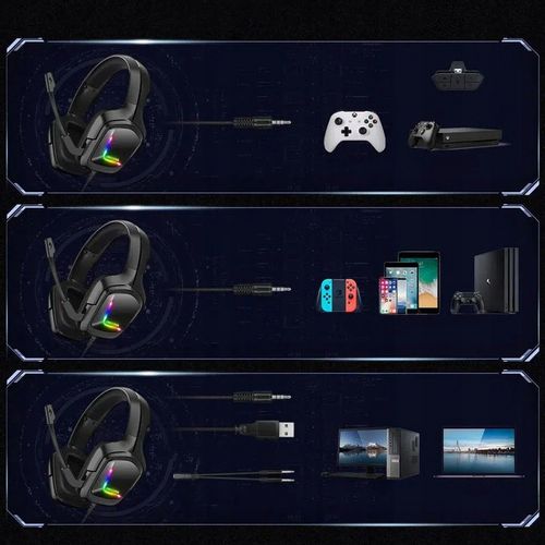 ONIKUMA K20 SŁUCHAWKI GAMINGOWE NAUSZNE PRZEWODOWE Z MIKROFONEM DO PC RGB na Arena.pl