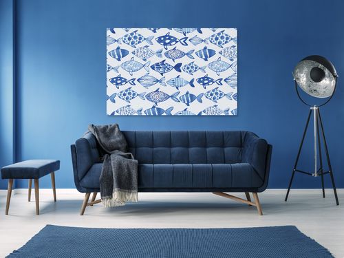 61801 Obraz na płótnie RYBY ŁAWICA BŁĘKITNY na Arena.pl