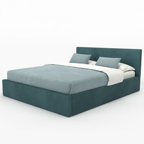 ŁÓŻKO TAPICEROWANE 160x200 ŁÓŻKO PODWÓJNE Z POJEMNIKIEM TURKUSOWE na Arena.pl