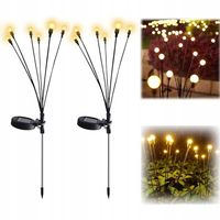 ZESTAW LAMPKI LED KULKI KULECZKI BIAŁY CIEPŁY WBIJANE OGRODOWE SOLARNE 2SZT