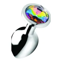 xr brands korek analny rainbow prism gem średni aluminiowy z