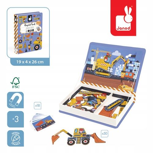 Magnetibook Plac budowy Janod 3+ układanka magnetyczna puzzle GRATIS MELI na Arena.pl