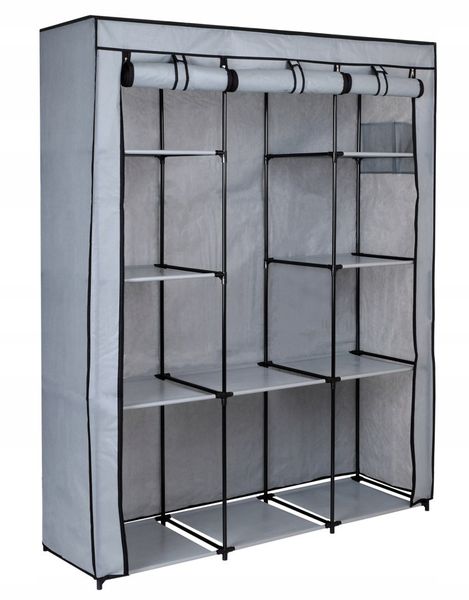 Szafa tekstylna z 10 półkami Mira Maxi - szara zdjęcie 3